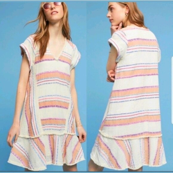 Anthropologie Holding Horses Elira A-Line Dress Womens Medium Petite MP V-Neck - Picture 1 of 9